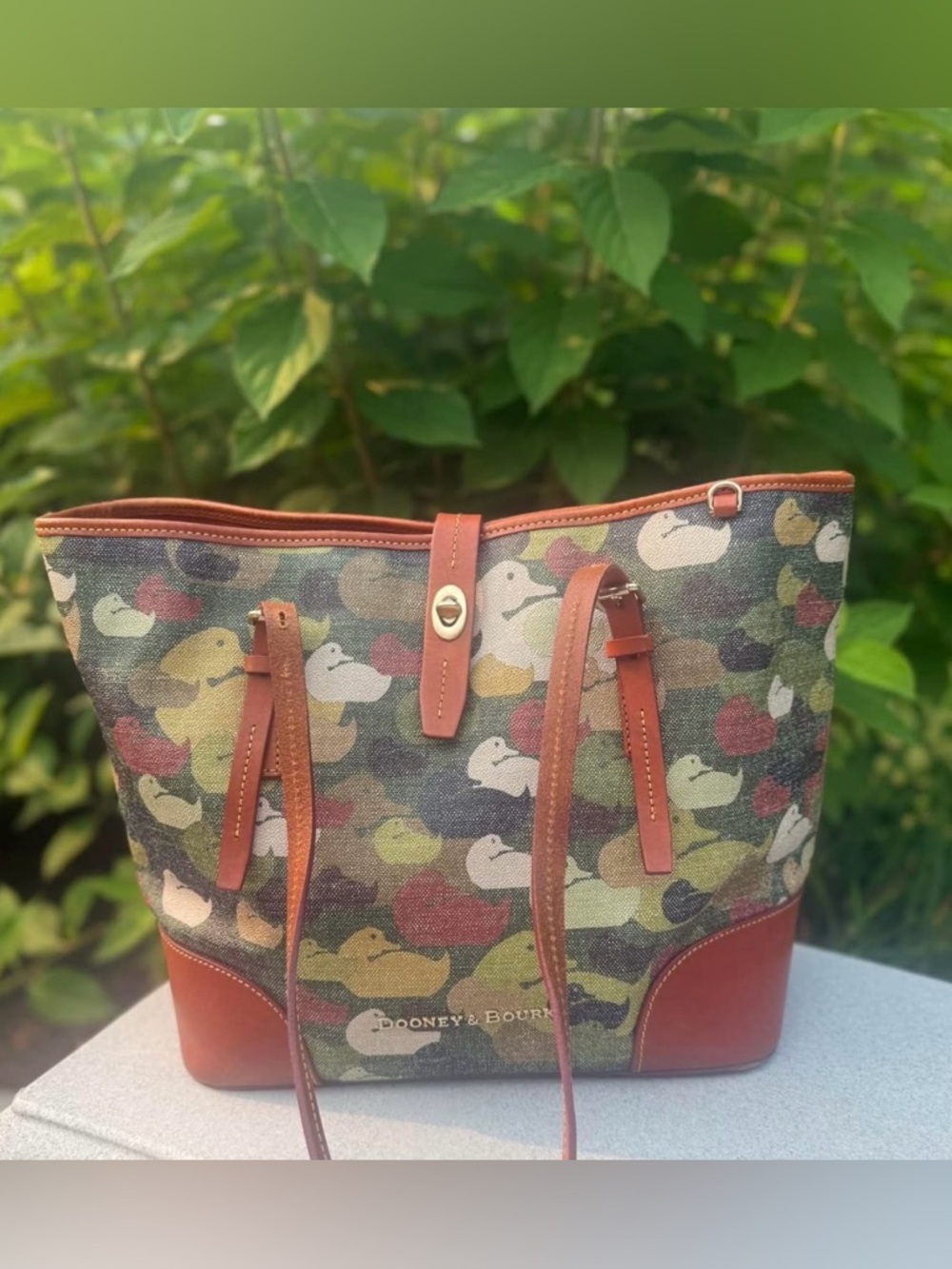 Dooney & Bourke Camouflage Duck Dover Tote in excellent condition.